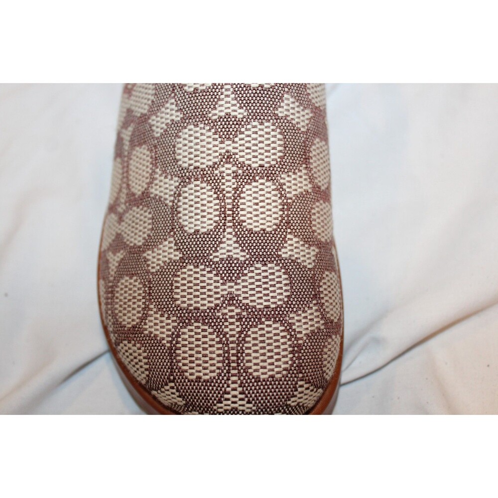 Coach Women's Sculpted C Signature Logo Platform Clogs Cocoa Amber Sz 8 NIB - Picture 6 of 9